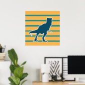 T-rex-Dinosaurier-Jurassik-Cartoon Poster (Heimbüro)