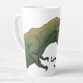 T-Rex Dinosaurier Kaffee oder Chai zuerst dann jag Milchtasse (Linke Ecke)