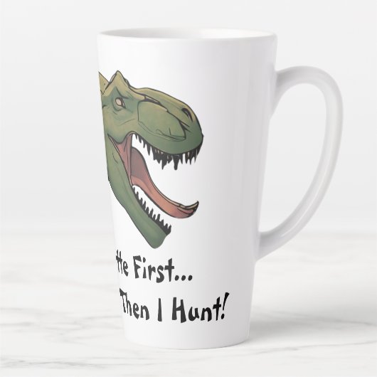 T-Rex Dinosaurier Kaffee oder Chai zuerst dann jag Milchtasse (Rechts)