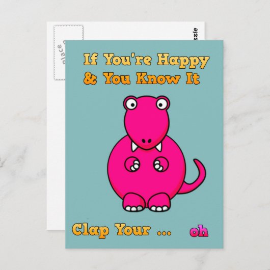 T-rex Dinosaurier kann den Witzvogel nicht abschre Postkarte (Vorne/Hinten)