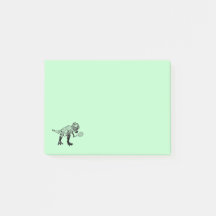 T-Rex Dinosaurier mit Tennisschläger auf Grün