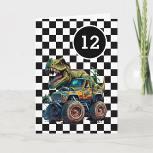 T-rex Dinosaurier Monster Truck 121. Geburtstag Karte