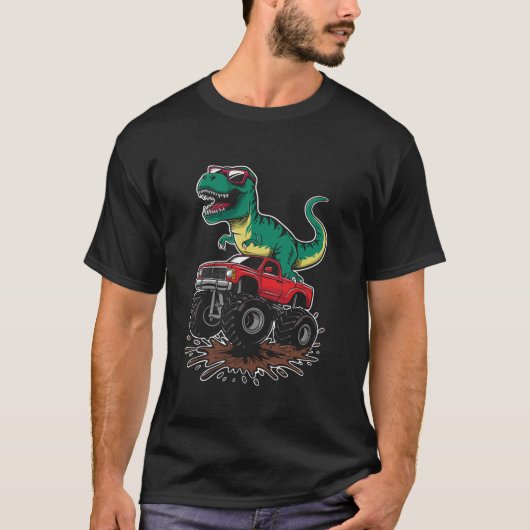 T Rex Dinosaurier Monster Truck T Rex Monster Truc T-Shirt (Vorderseite)