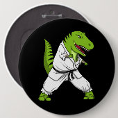 T-Rex Dinosaurier Ninja Kampfkunst-Karate Button (Vorne & Hinten)