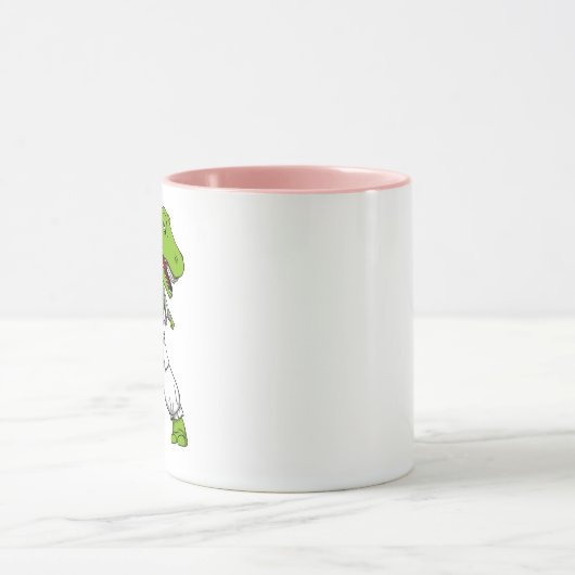 T-Rex Dinosaurier Ninja Kampfkunst-Karate Tasse (Zentrum)