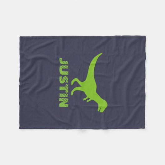 T rex Dinosaurier personalisierte Fleecedecke für  (Vorderseite (Horizontal))