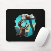 T Rex Dinosaurier Playing Sketll Spaß Dinosaur Ske Mousepad (Mit Mouse)