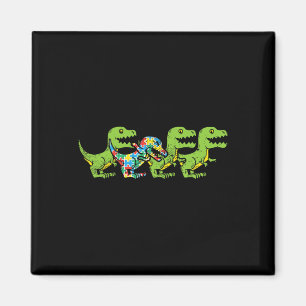 T-Rex Dinosaurier Puzzle Dino Autism Awareness ASL Magnet