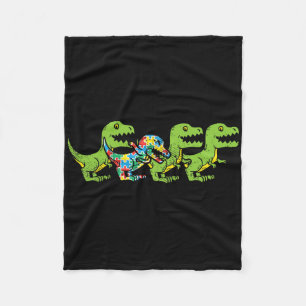 T-Rex-Dinosaurier-Puzzle Dino-Autismus-Bewusstsein Fleecedecke
