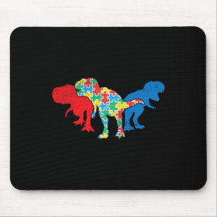 T-Rex-Dinosaurier-Puzzle Dino-Autismus-Bewusstsein Mousepad
