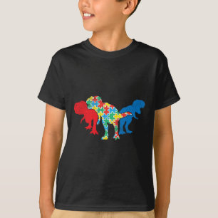 T-Rex-Dinosaurier-Puzzle-Dino-Autismus-Bewusstsein T-Shirt