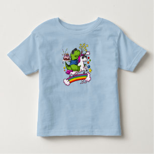 T-Rex Dinosaurier-Reitunicorn-Geburtstags-Party Kleinkind T-shirt