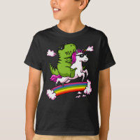 T-Rex Dinosaurier Riding Magical Unicorn Regenboge
