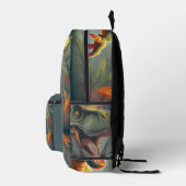 T-Rex Dinosaurier Rucksack Grau und Orange (Rechts)