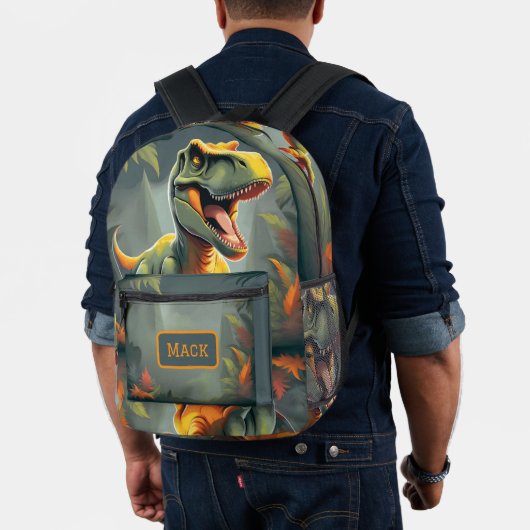 T-Rex Dinosaurier Rucksack Grau und Orange (Insitu (Modell))