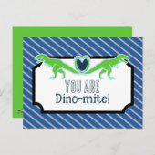 T-Rex Dinosaurier School Valentines Feiertagspostkarte (Vorne/Hinten)
