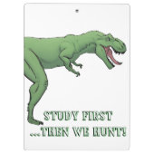 T-Rex Dinosaurier Schulmaterial Klemmbrett (Rückseite)
