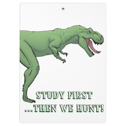 T-Rex Dinosaurier Schulmaterial Klemmbrett (Rückseite)