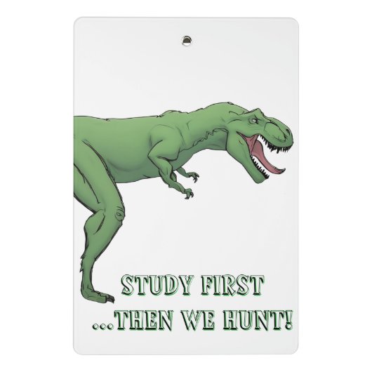 T-Rex Dinosaurier Schulmaterial Mini Klemmbrett (Rückseite)