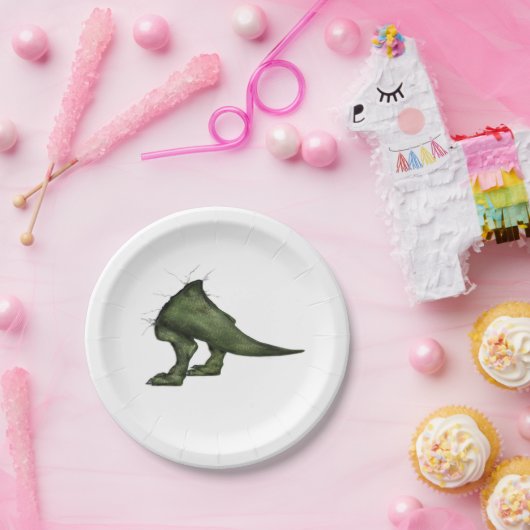 T-Rex Dinosaurier-Schwanz-Papier-Teller Pappteller (Party)