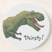 T-Rex Dinosaurier Tyrannosaurus Thirsty Fütterte m Getränkeuntersetzer (Vorne)