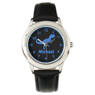 T-Rex Dinosaurier-Uhr-personalisierter Name Armbanduhr