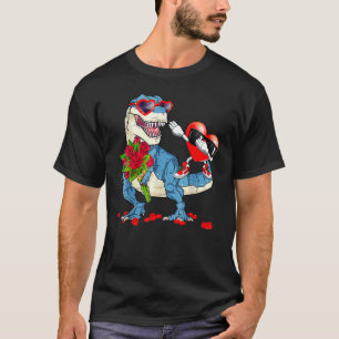 T Rex Dinosaurier Valentine Dabbing Herz Männer Ju T-Shirt