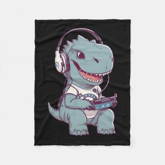T. Rex-Dinosaurier Video Game Gamer Pl Fleecedecke (Vorderseite)