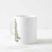 T-Rex-Dinosaurier-Weihnachtskostüm Xmas-Baum-Licht Kaffeetasse (Vorderseite Links)