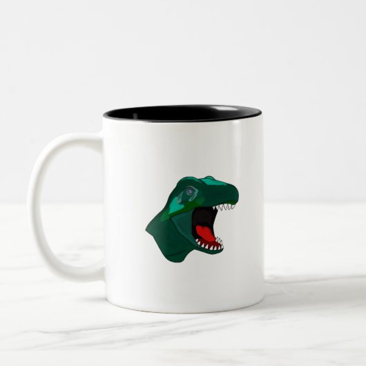 T Rex Dinossaur Zweifarbige Tasse (Links)
