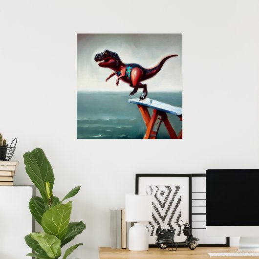 T Rex Diving Poster (Heimbüro)