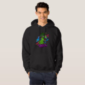 T-Rex DJ Dinosaur Producer Dino Retro House Techno Hoodie (Vorne ganz)