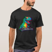 T Rex DJ Optical Illusion T Rex Dinosaur Dino EDM T-Shirt (Vorderseite)