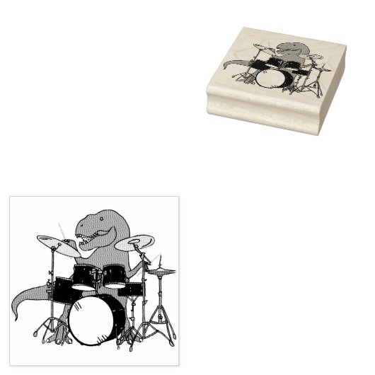 T-Rex Drummer Gummistempel (Stempel)