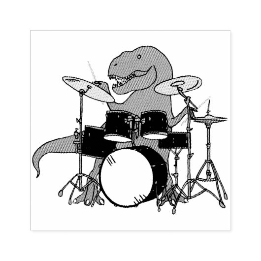 T-Rex Drummer Gummistempel (Prägung)