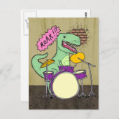 T Rex Drums Postkarte (Vorne/Hinten)