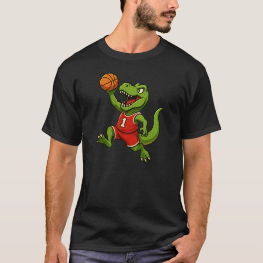 T-Rex Dunk: Der Basketball-Dinosaurier T-Shirt (Vorderseite)