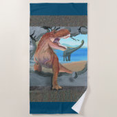 T-Rex durch Dimensionen kommen! Strandtuch (Vorderseite)