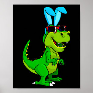 T Rex Easter Bunny Dinosaur Lover Boys Girls Kinde Poster