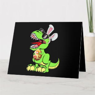 T Rex Easter Bunny Funny Dinosaur Boys Basket Stuf Karte