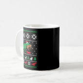 T Rex Eating Reindeer Funny Dinosaur Christmas Ugl Kaffeetasse (Vorderseite Links)