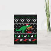 T Rex Eating Reindeer Funny Dinosaur Christmas Ugl Karte (Vorderseite)