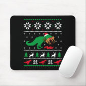 T Rex Eating Reindeer Funny Dinosaur Christmas Ugl Mousepad (Mit Mouse)