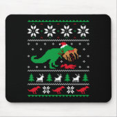 T Rex Eating Reindeer Funny Dinosaur Christmas Ugl Mousepad (Vorne)