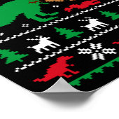 T Rex Eating Reindeer Funny Dinosaur Christmas Ugl Poster (Ecke)
