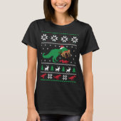 T Rex Eating Reindeer Funny Dinosaur Christmas Ugl T-Shirt (Vorderseite)