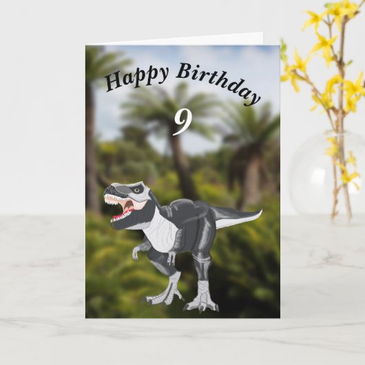T Rex Editable Card mit Alter Karte (Gelbe Blume)