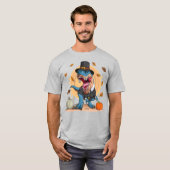 T-Rex Erntedank Pilgrim T-Shirt (Vorne ganz)