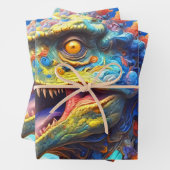 T-Rex Fantasy Dinosaurier Welten Geschenkpapier Set (Beispiel)