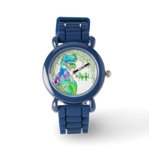 T-Rex farbenfrohe personalisierte Armbanduhr
